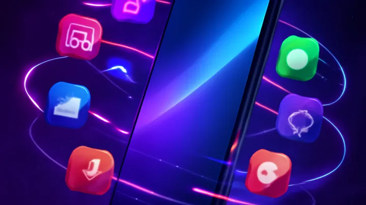 5444 BAT COM - Sleek smartphone floating in space 5444 BAT COM Sleek smartphone floating in space